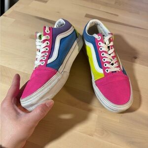 Neon Colorblock Vans laced M6.5 W8